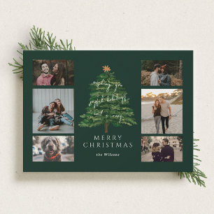Starlit Christmas Tree Multi Photo Holiday Card