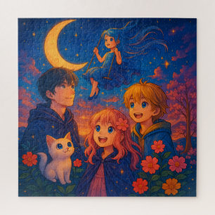 "Starlit Dreams – Moonlight Fantasy Puzzle" Jigsaw Puzzle