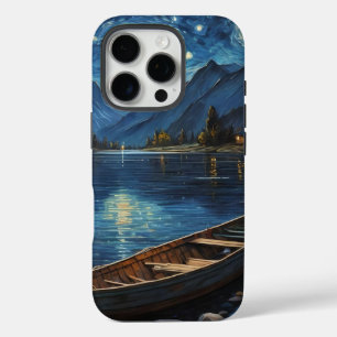"Starlit Drift: Fishing Under the Cosmos iPhone 16 Pro Case
