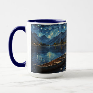 "Starlit Drift: Fishing Under the Cosmos Mug