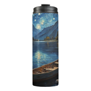 "Starlit Drift: Fishing Under the Cosmos Thermal Tumbler