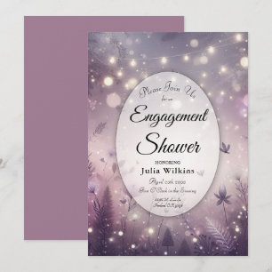 Starlit Enchantment in Bloom Engagement Shower Invitation