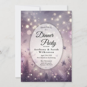 Starlit Enchantment in Bloom Restaurant Dinner Invitation