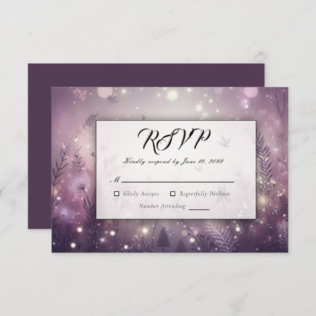 Starlit Enchantment in Bloom RSVP Card (Front/Back)
