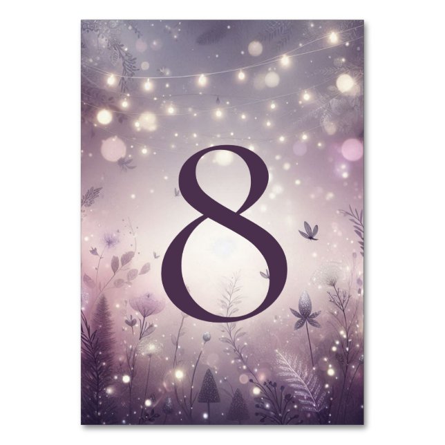 Starlit Enchantment in Bloom Wedding Table Number (Front)