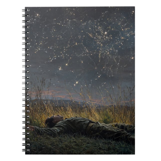 Starlit Field Dreaming Night Notebook (Front)