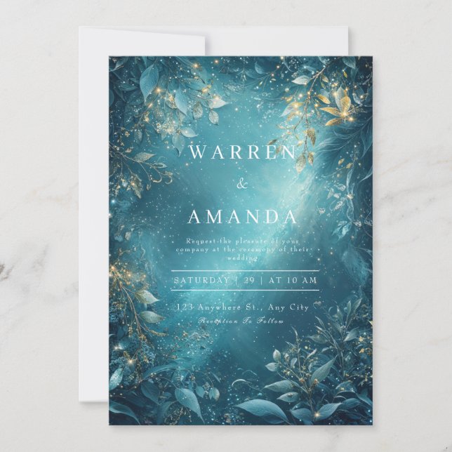 Starlit Forest Dream Wedding Invitation (Front)