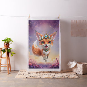 Starlit Fox of the Moonlit Meadows. Fabric