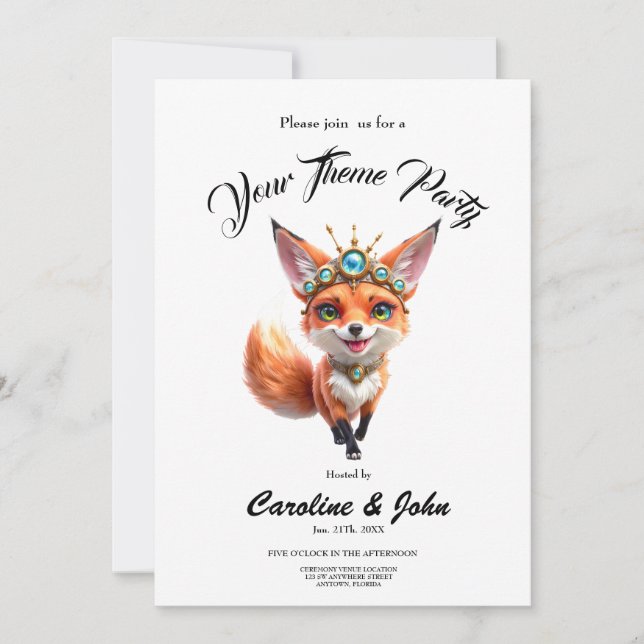 Starlit Fox of the Moonlit Meadows.  Invitation (Front)