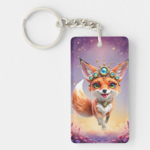 Starlit Fox of the Moonlit Meadows. Key Ring