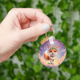 Starlit Fox of the Moonlit Meadows.  Key Ring