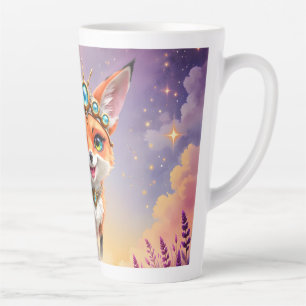 Starlit Fox of the Moonlit Meadows. Latte Mug