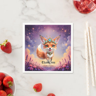 Starlit Fox of the Moonlit Meadows. Napkin