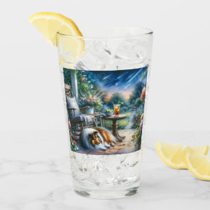 Starlit Garden Porch Sheltie Dream Glass