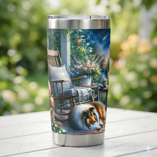 Starlit Garden Porch Sheltie Dream Insulated Tumbler