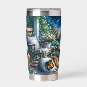 Starlit Garden Porch Sheltie Dream Insulated Tumbler