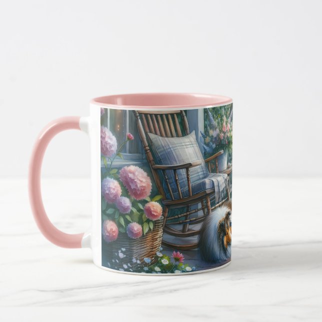Starlit Garden Porch Sheltie Dream Mug (Left)