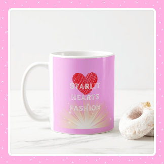 Starlit Hearts Fashion Red Heart Shine Coffee Mug