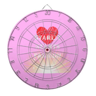 Starlit Hearts Fashion Red Heart Shine Dartboard
