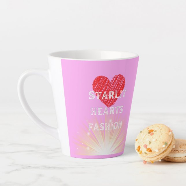 Starlit Hearts Fashion Red Heart Shine Latte Mug (In Situ)