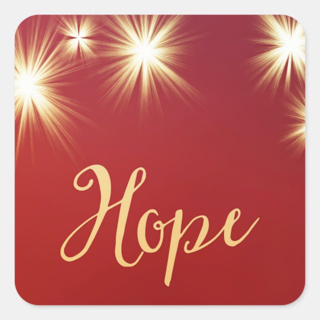 Starlit Hope Squares Square Sticker (Front)