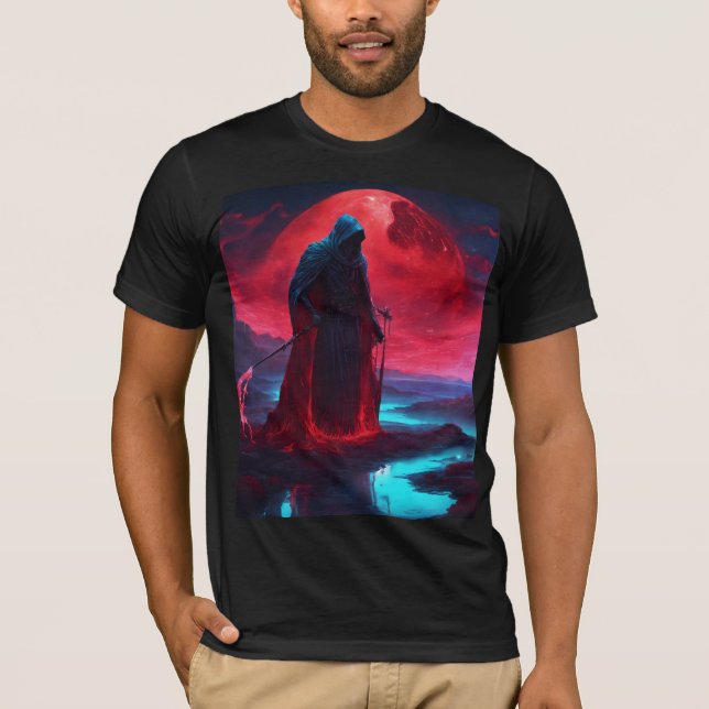 "Starlit Illusion: Bioluminescent Giant Reaper T-S T-Shirt (Front)