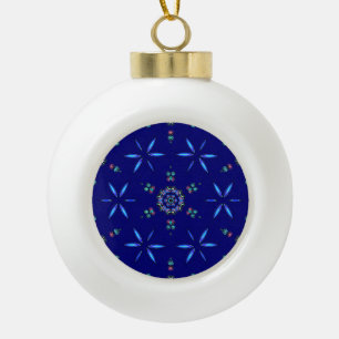 Starlit Kaleidoscope  Ceramic Ball Christmas Ornament