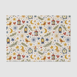 Starlit Lantern Folk Pattern Tissue Paper
