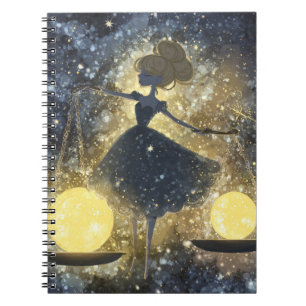 Starlit Libra Goddess Notebook