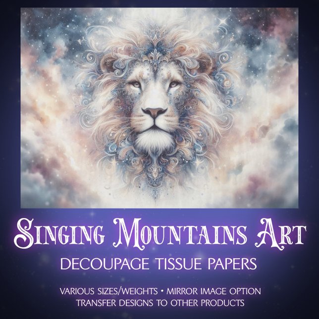 Starlit Majesty Royal Lion Decoupage Tissue Paper (Creator Uploaded)