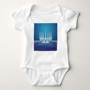 Starlit Menorah II Baby Bodysuit