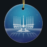 Starlit Menorah II Ceramic Tree Decoration<br><div class="desc">Original artwork by Thedustyphoenix. http://www.thedustyphoenix.com</div>