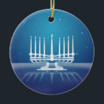 Starlit Menorah II Ceramic Tree Decoration<br><div class="desc">Original artwork by Thedustyphoenix. http://www.thedustyphoenix.com</div>
