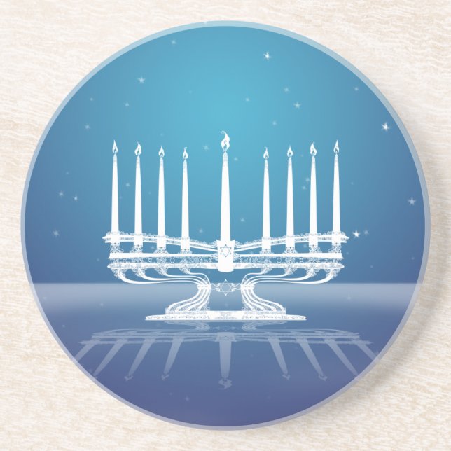 Starlit Menorah II Coaster (Front)