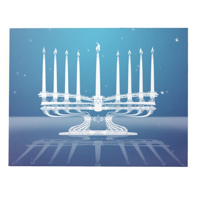 Starlit Menorah II Notepad (Front)