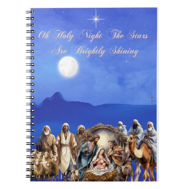Starlit Nativity: Oh Holy Night Notebook (Front)