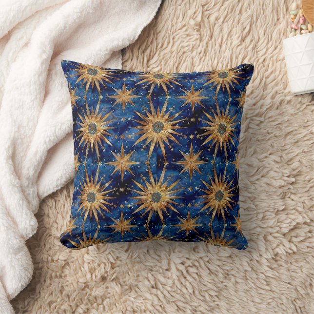 Starlit Night Celestial Elegance  Cushion (Blanket)