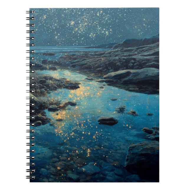 Starlit Reflections Coastal Notebook (Front)