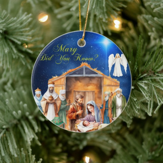 Starlit Revelation: Mary Did You Know?" - Ornament (Tree)