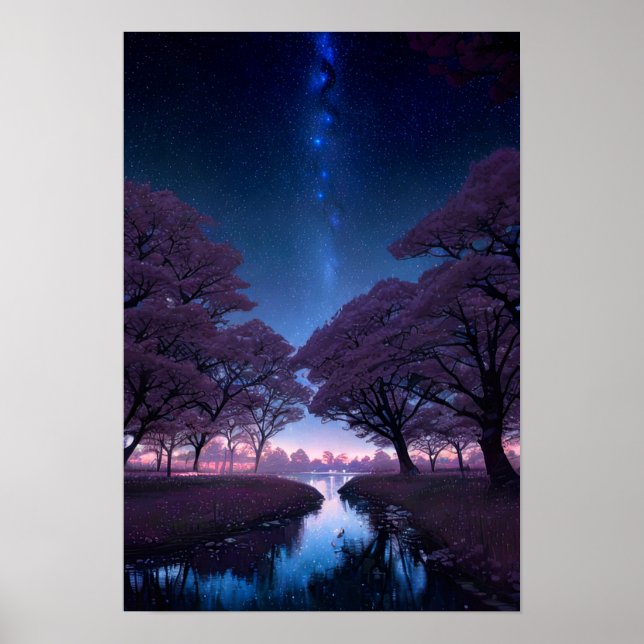 Starlit Sakura Park Poster (Front)