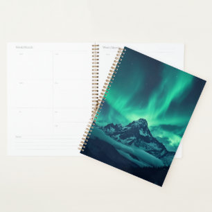 Starlit Silence – Custom Quote Print with Aurora & Planner