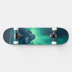 Starlit Silence – Custom Quote Print with Aurora & Skateboard