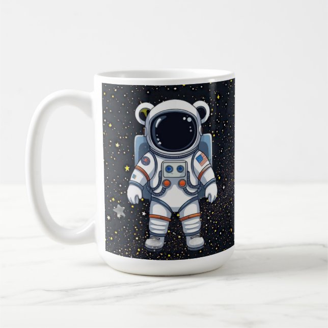 Starlit Teddy Astronaut Coffee Mug (Left)