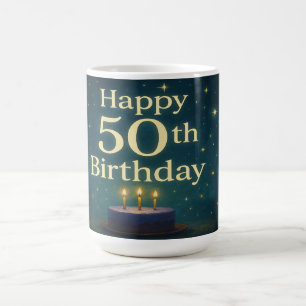 Starlit Wishes: Happy 50th Coffee Mug