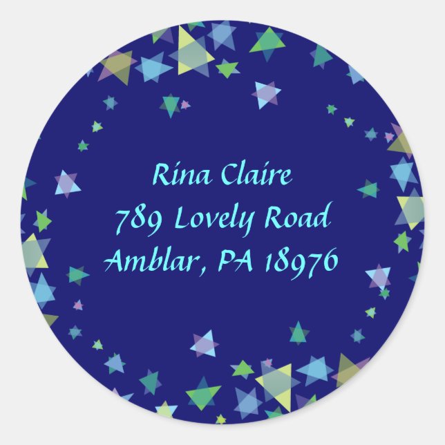 Starof David Jewish REPLY RETURN stickers lables (Front)