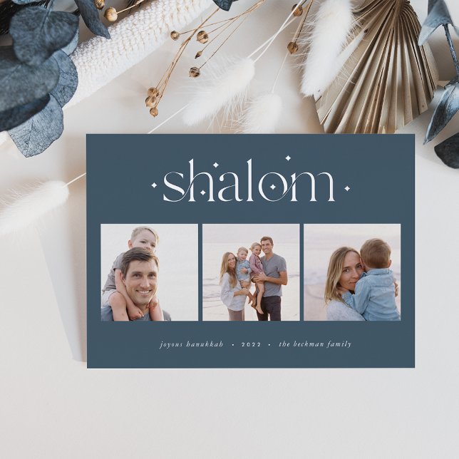 Starred Connection | Hanukkah Photo Collage Foil Holiday Card (Creator Uploaded)