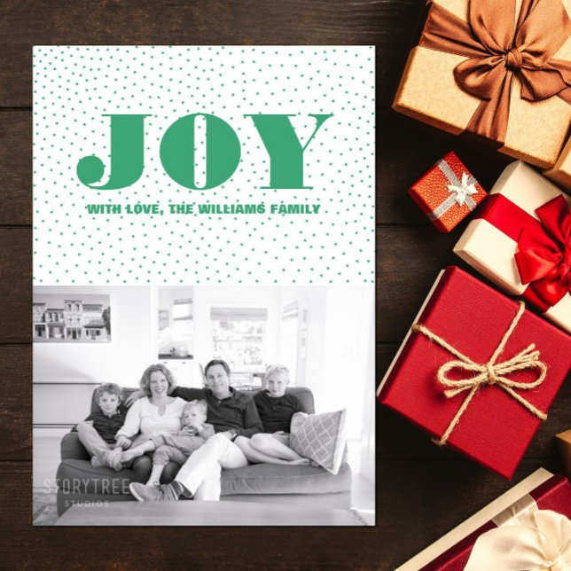 Starred Joy Holiday Photo Card | Green (Starred Joy Holiday Photo Card - Green)