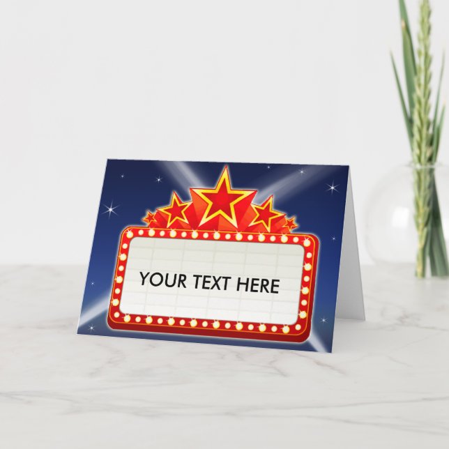 Starred Movie Marquee Customisable Card (Front)