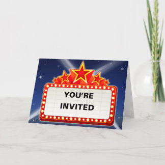 Starred Movie Marquee You're Invited Invitation