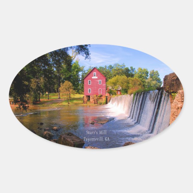 Starr's Mill, Fayetteville, Georgia, Oval Sticker (Front)